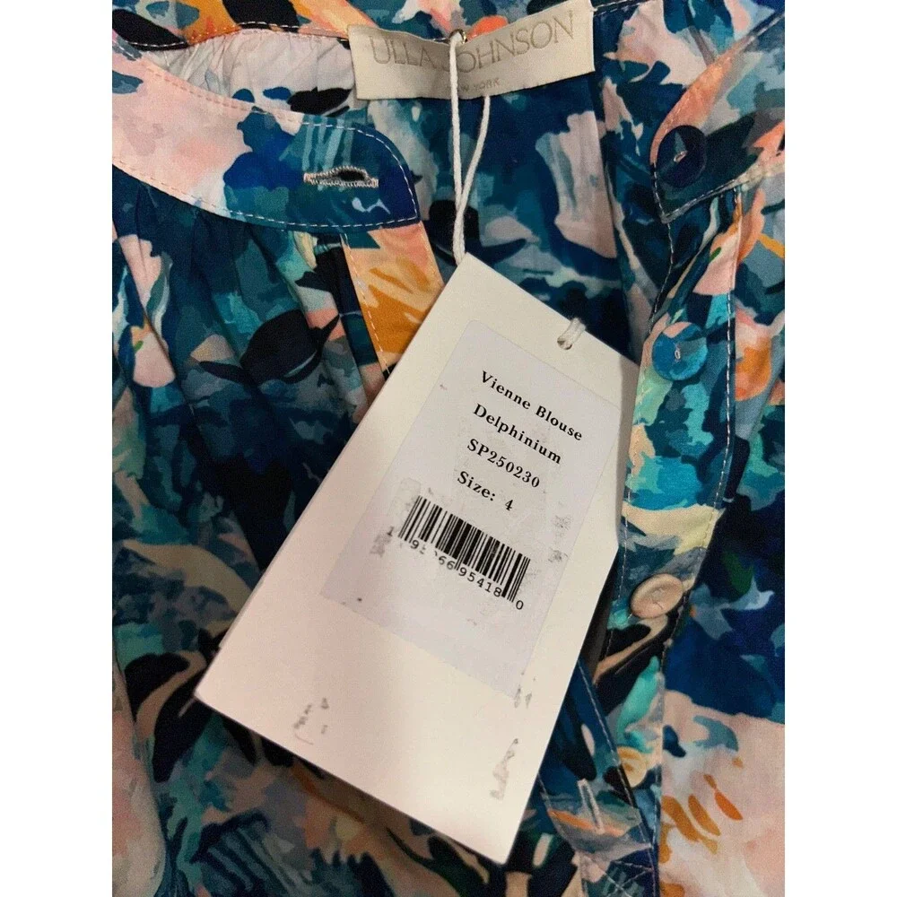 Ulla Johnson Women’s Vienne Floral Print Puff Sleeve Blouse Top Size 4 NWT